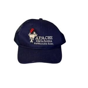 Vtg Port Authority Apache OK Rattlesnake Association Adjustable Mesh Trucker Hat